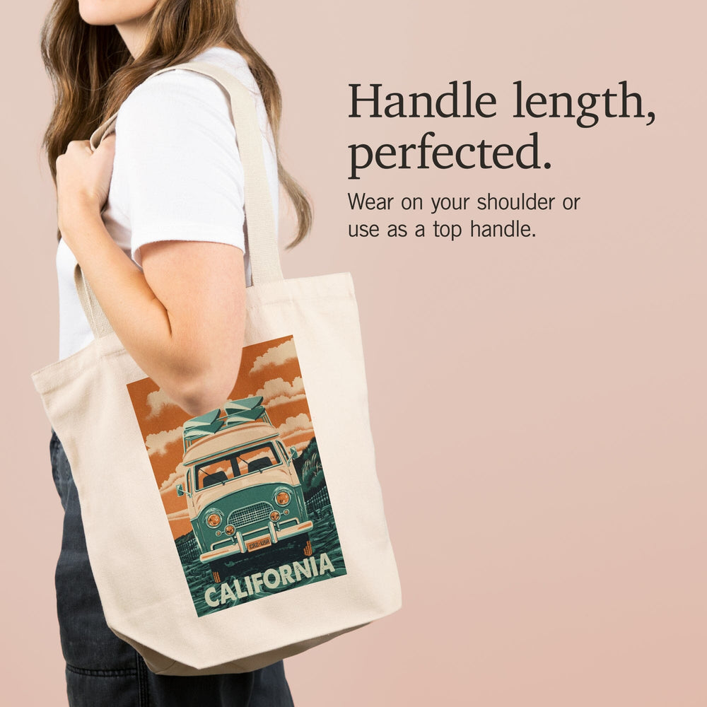 California, Camper Van, Letterpress, Tote Bag Totes Lantern Press 