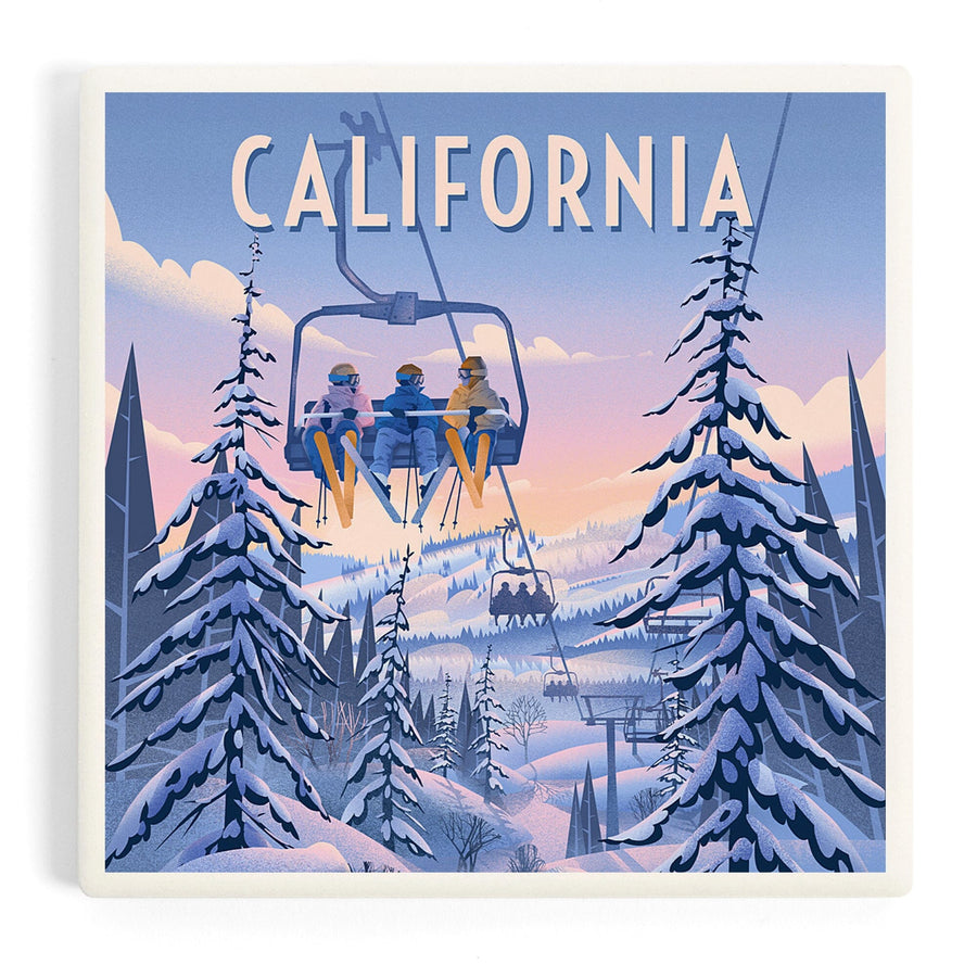 California, Chill on the Uphill, Ski Lift, Coasters Coasters Lantern Press 
