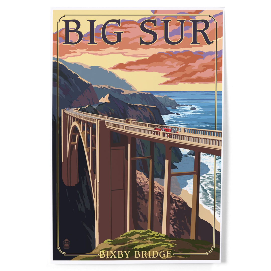 California Coast, Bixby Bridge, Art & Giclee Prints Art Lantern Press 