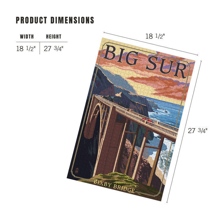 California Coast, Bixby Bridge, Jigsaw Puzzle Puzzle Lantern Press 