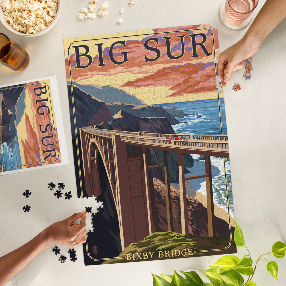 California Coast, Bixby Bridge, Jigsaw Puzzle Puzzle Lantern Press 
