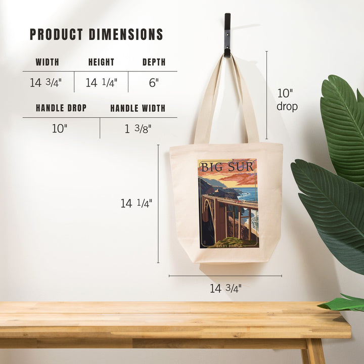 California Coast, Bixby Bridge, Tote Bag Totes Lantern Press 