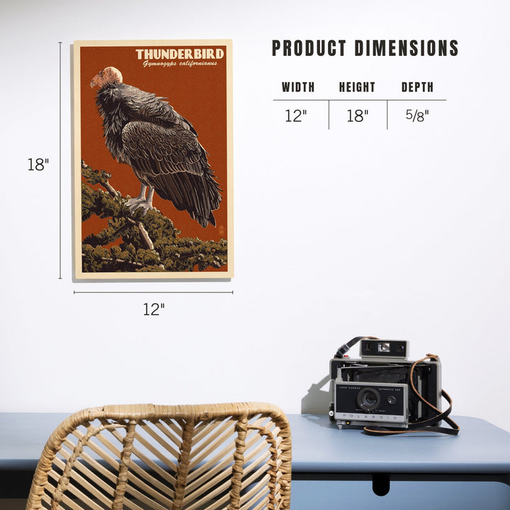 California Condor, Letterpress, Lantern Press Poster, Wood Signs and Postcards Wood Lantern Press 
