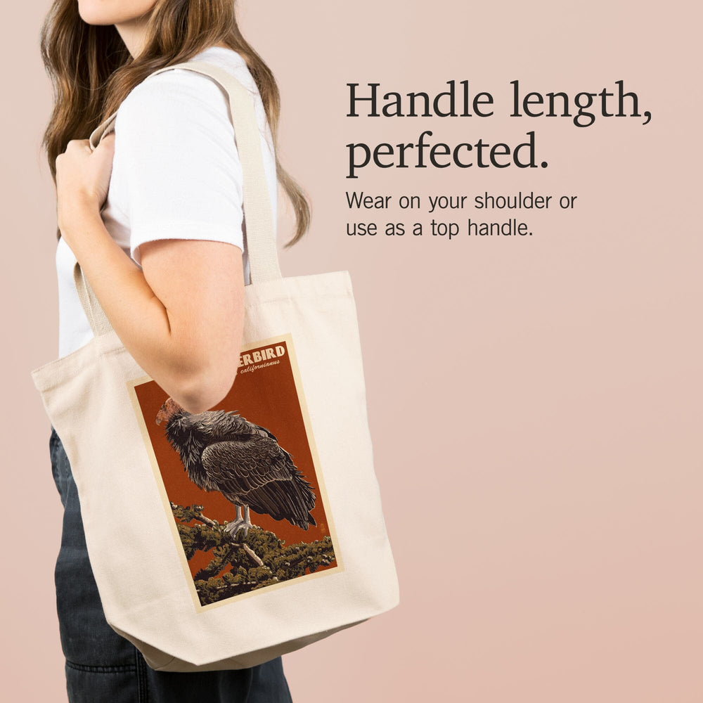 California Condor, Letterpress, Tote Bag Totes Lantern Press 
