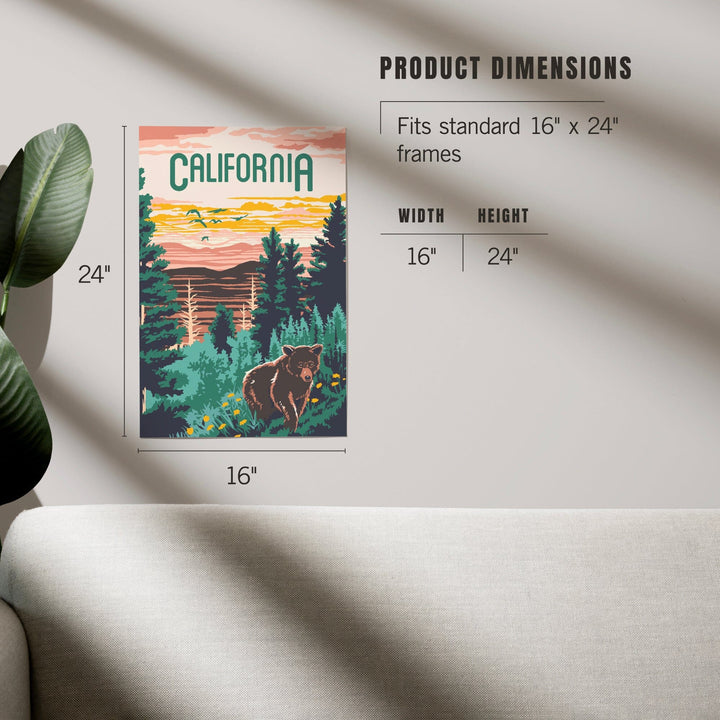 California, Explorer Series, Bear, Art & Giclee Prints Art Lantern Press 