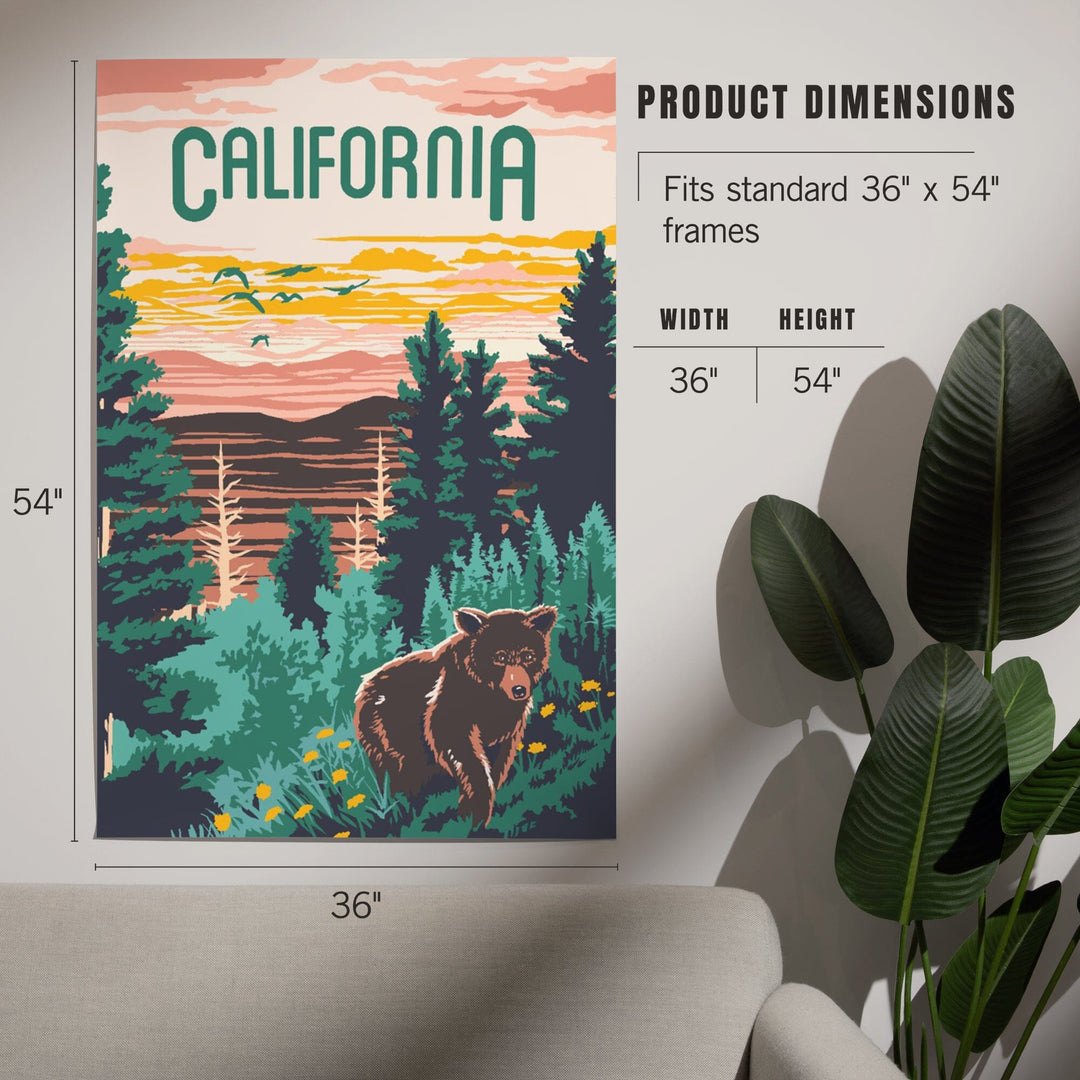 California, Explorer Series, Bear, Art & Giclee Prints Art Lantern Press 