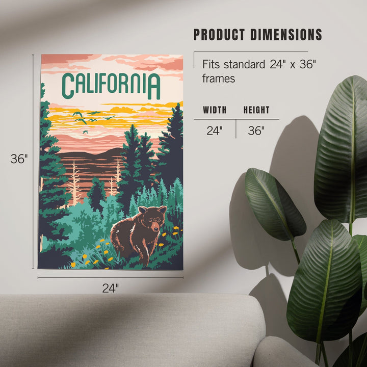 California, Explorer Series, Bear, Art & Giclee Prints Art Lantern Press 