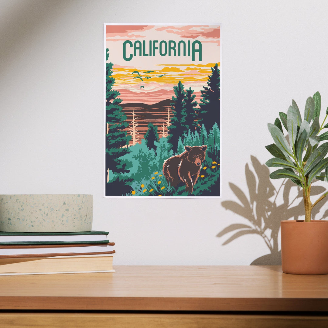 California, Explorer Series, Bear, Art & Giclee Prints Art Lantern Press 