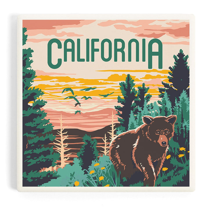 California, Explorer Series, Bear, Coasters Coasters Lantern Press 
