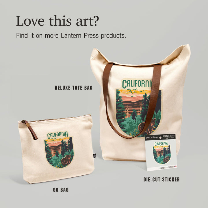 California, Explorer Series, Bear, Contour, Vinyl Sticker Sticker Lantern Press 