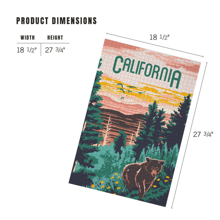 California, Explorer Series, Bear, Jigsaw Puzzle Puzzle Lantern Press 