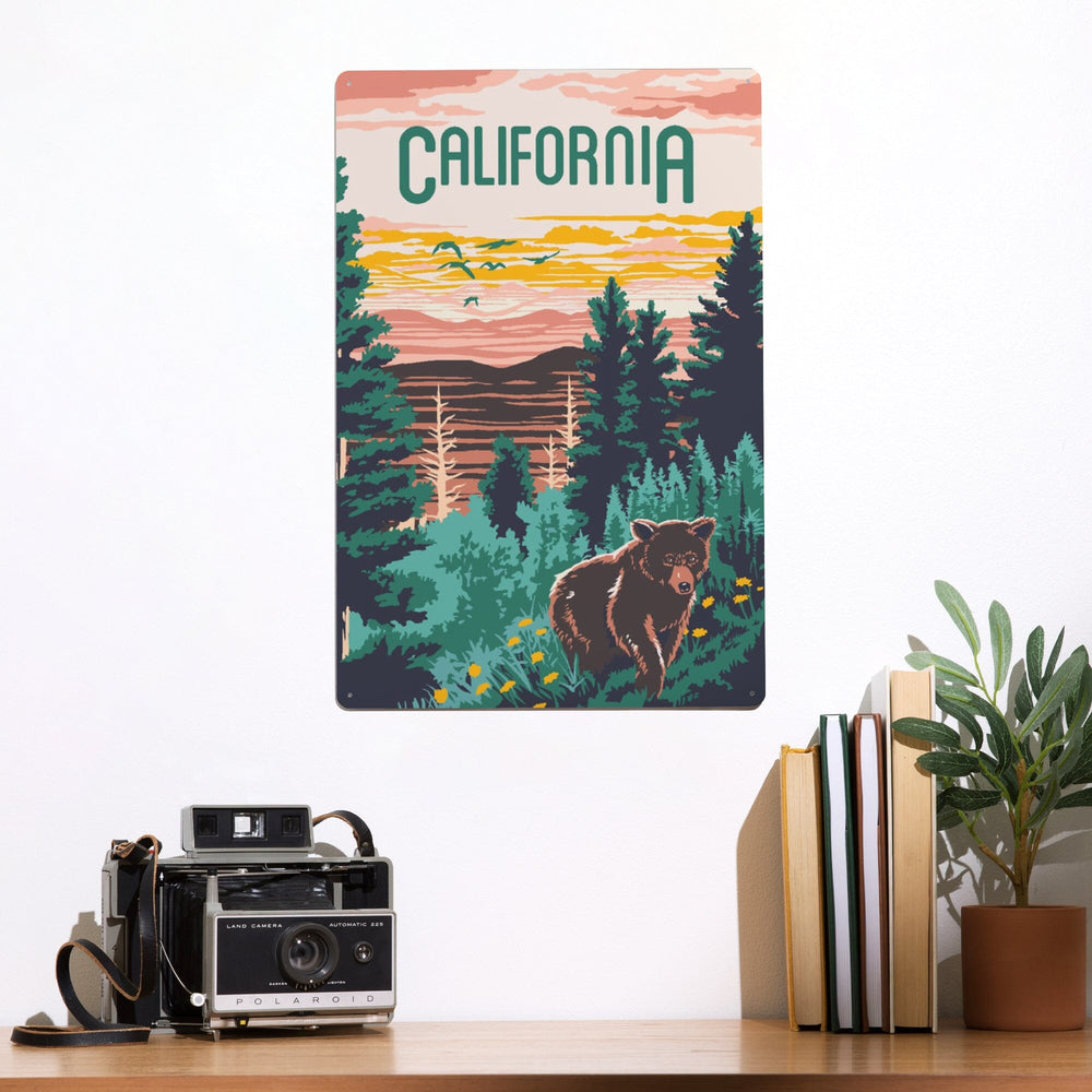 California, Explorer Series, Bear, Metal Signs Metal Lantern Press 