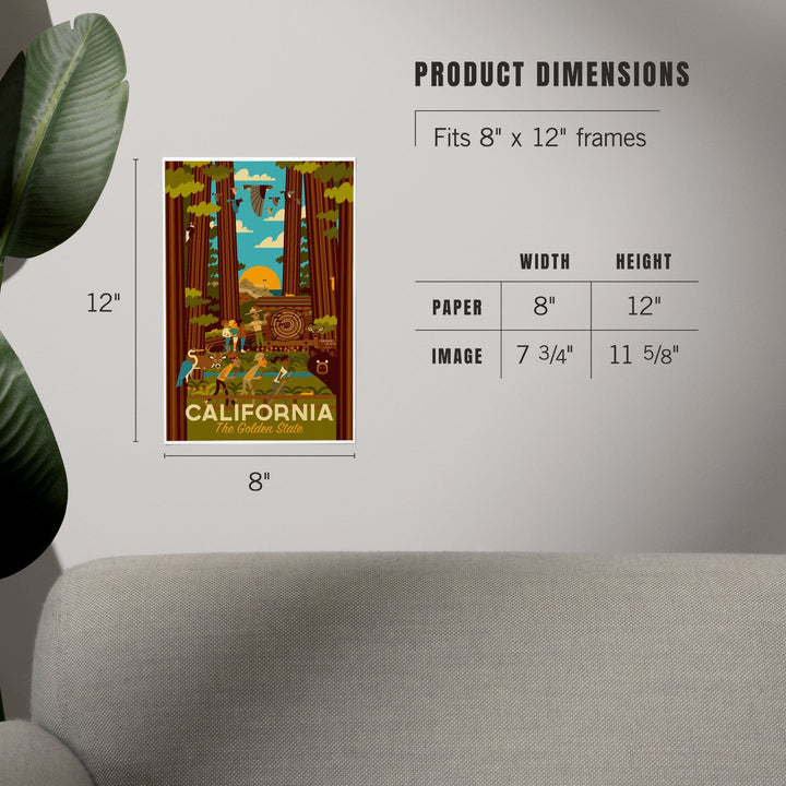 California, Geometric, The Golden State, Art & Giclee Prints Art Lantern Press 