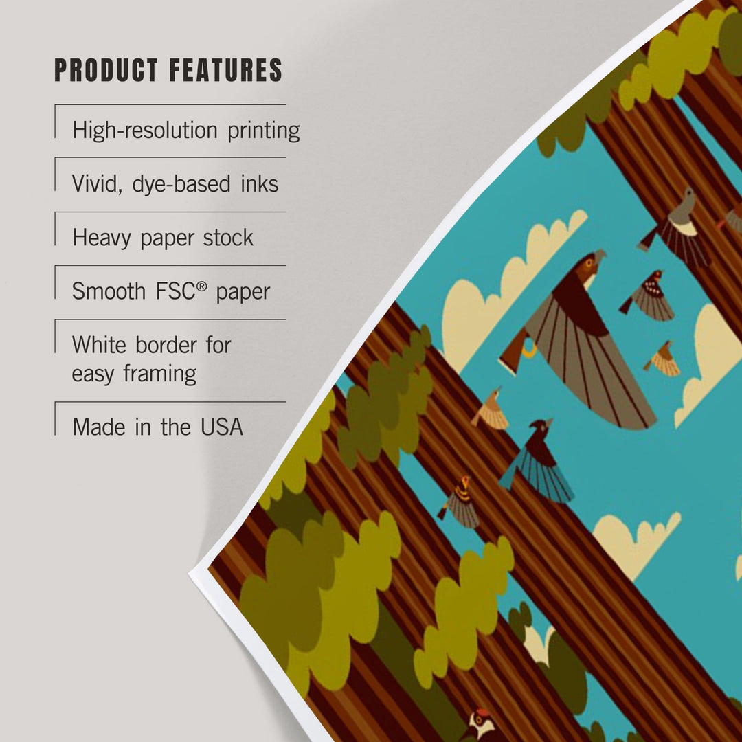 California, Geometric, The Golden State, Art & Giclee Prints Art Lantern Press 