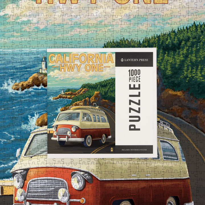 California Highway One, Camper Van, Jigsaw Puzzle Puzzle Lantern Press 