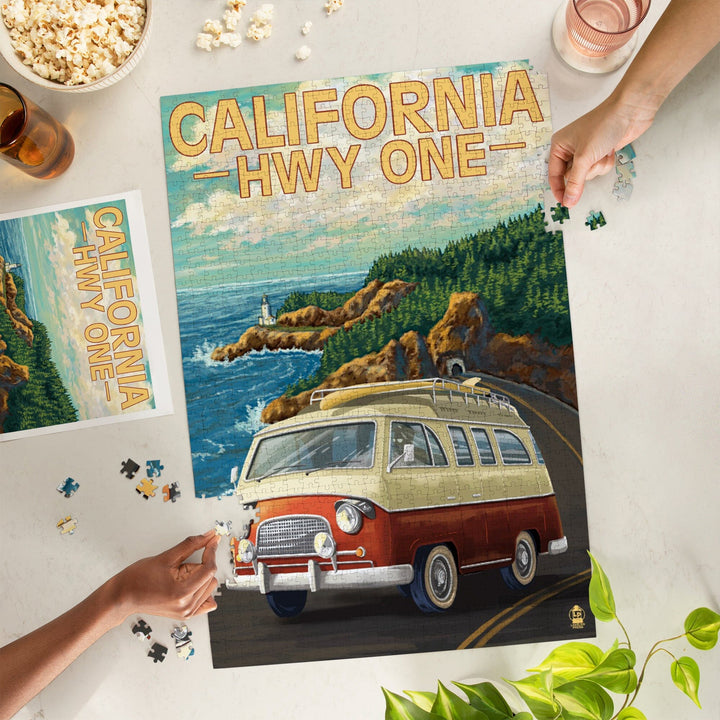California Highway One, Camper Van, Jigsaw Puzzle Puzzle Lantern Press 