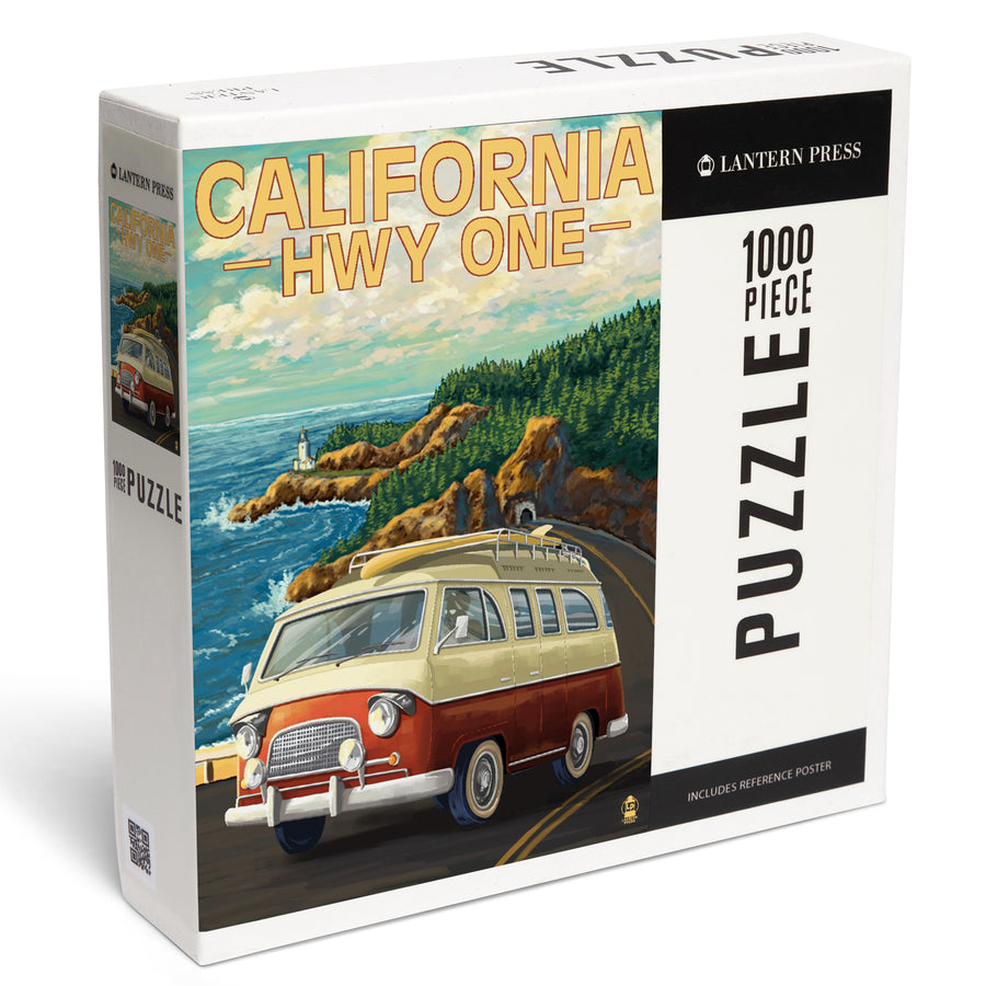 California Highway One, Camper Van, Jigsaw Puzzle Puzzle Lantern Press 