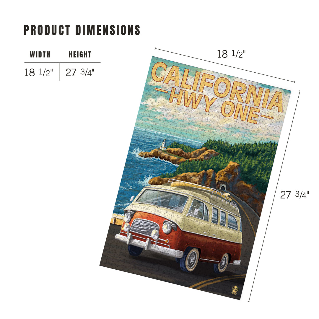 California Highway One, Camper Van, Jigsaw Puzzle Puzzle Lantern Press 