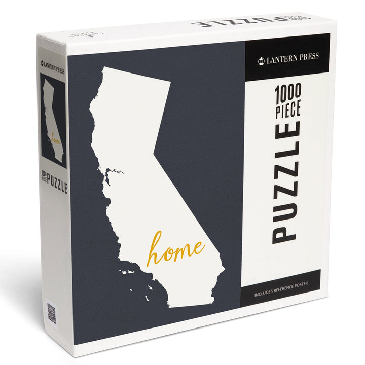 California, Home State, White on Gray, Jigsaw Puzzle Puzzle Lantern Press 