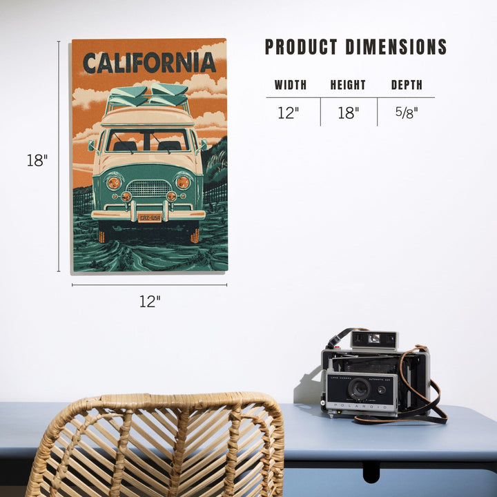California, Letterpress, Camper Van, Wood Signs and Postcards Wood Lantern Press 