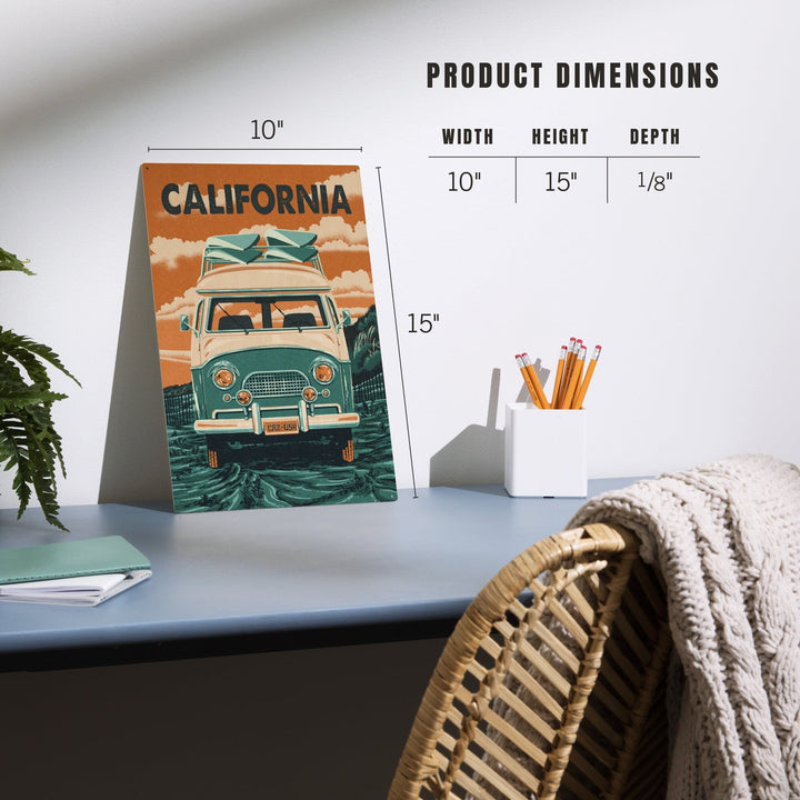 California, Letterpress, Camper Van, Wood Signs and Postcards Wood Lantern Press 