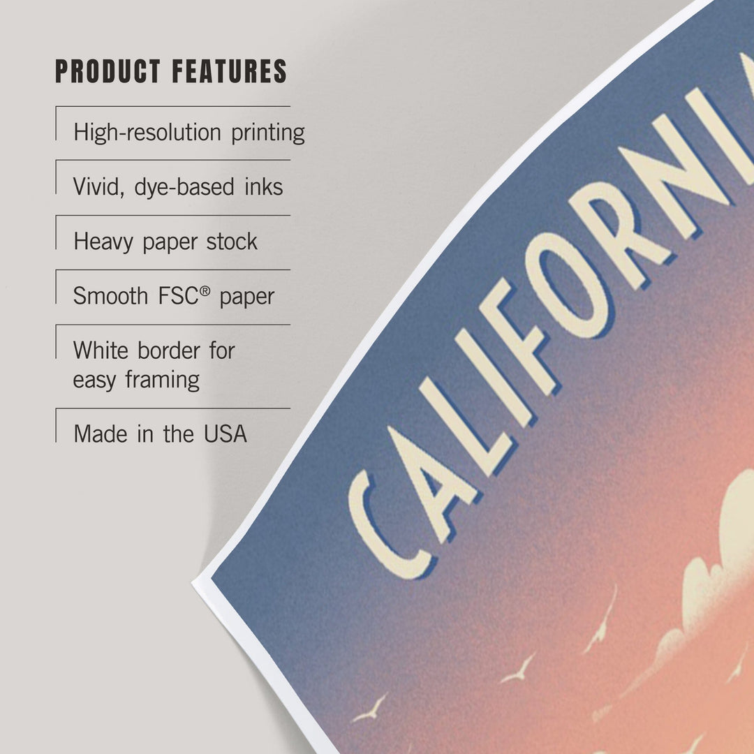 California, Lithograph, Enjoy the Ride, Longboards and Scooters, Art & Giclee Prints Art Lantern Press 