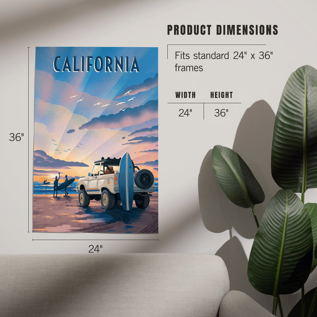 California, Lithograph, Wake Up, Surf's Up, Surfers on Beach, Art & Giclee Prints Art Lantern Press 