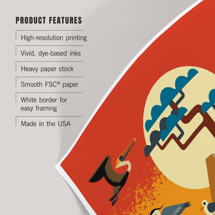 California, Marine Animals, Geometric, Art & Giclee Prints Art Lantern Press 