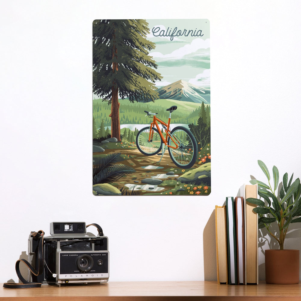 California, Off To Wonder, Cycling with Mountains, Metal Signs Metal Lantern Press 