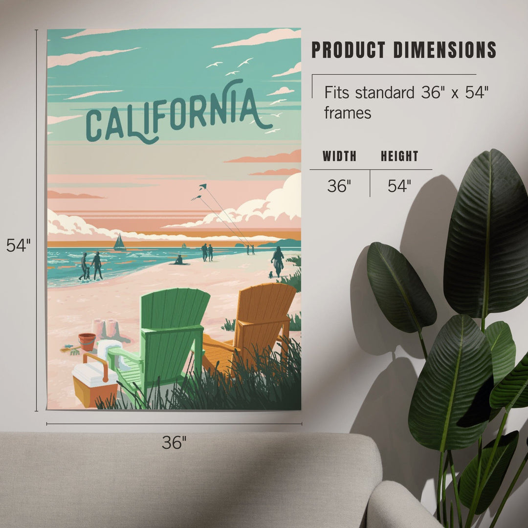 California, Painterly, Bottle This Moment, Beach Chairs, Art & Giclee Prints Art Lantern Press 