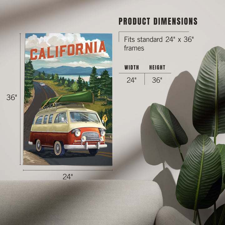 California, Painterly, Camper Van, Off To Roam, Art & Giclee Prints Art Lantern Press 