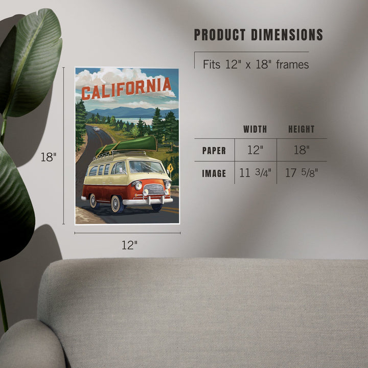 California, Painterly, Camper Van, Off To Roam, Art & Giclee Prints Art Lantern Press 
