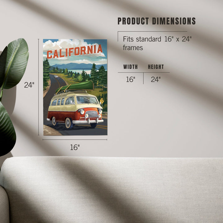California, Painterly, Camper Van, Off To Roam, Art & Giclee Prints Art Lantern Press 