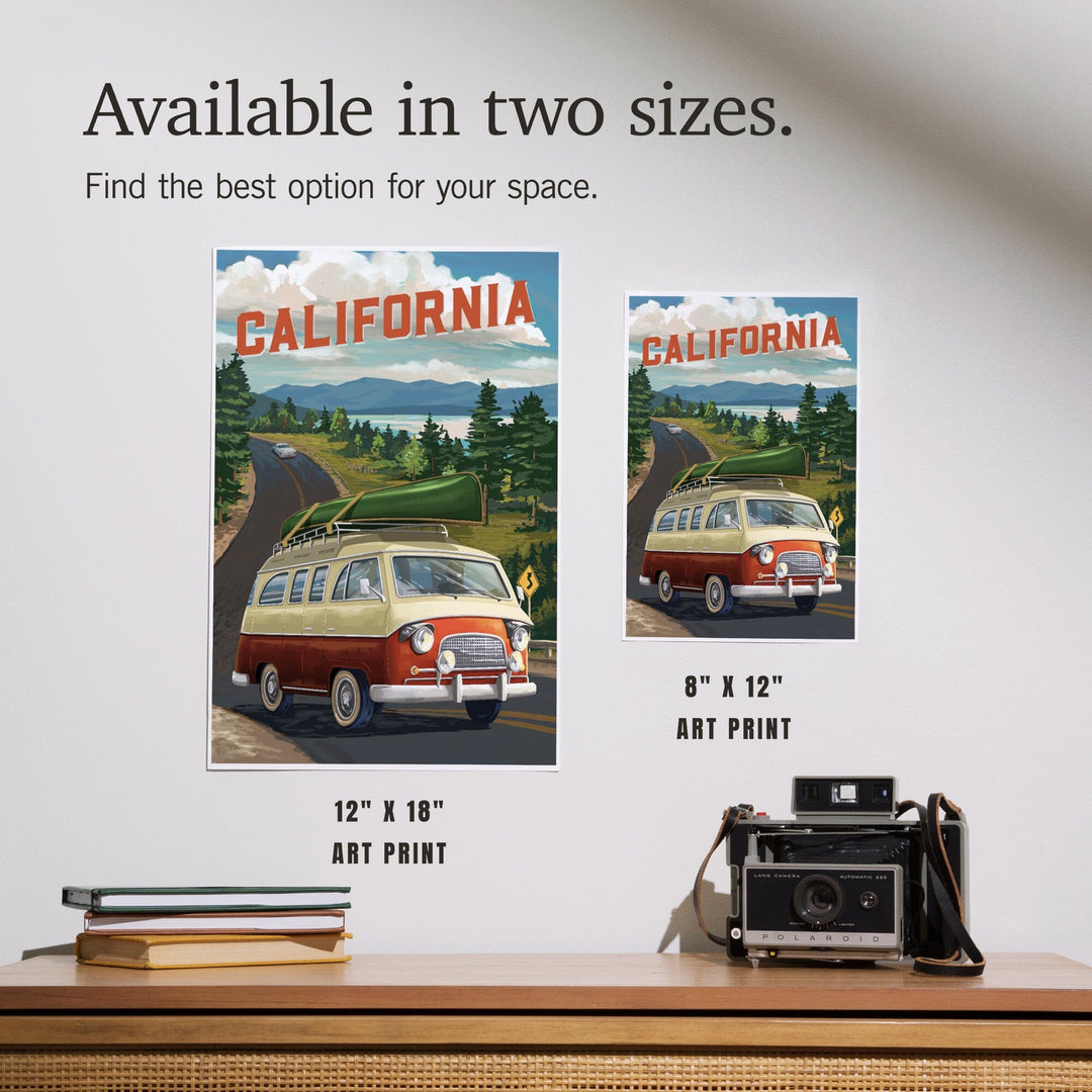 California, Painterly, Camper Van, Off To Roam, Art & Giclee Prints Art Lantern Press 