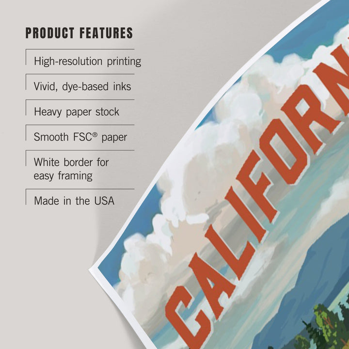 California, Painterly, Camper Van, Off To Roam, Art & Giclee Prints Art Lantern Press 