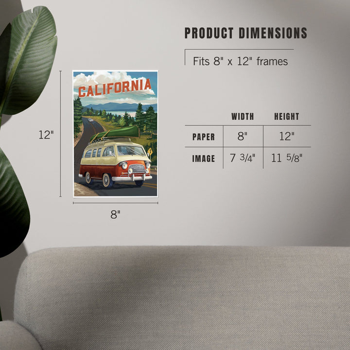 California, Painterly, Camper Van, Off To Roam, Art & Giclee Prints Art Lantern Press 