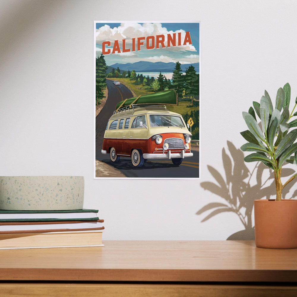 California, Painterly, Camper Van, Off To Roam, Art & Giclee Prints Art Lantern Press 