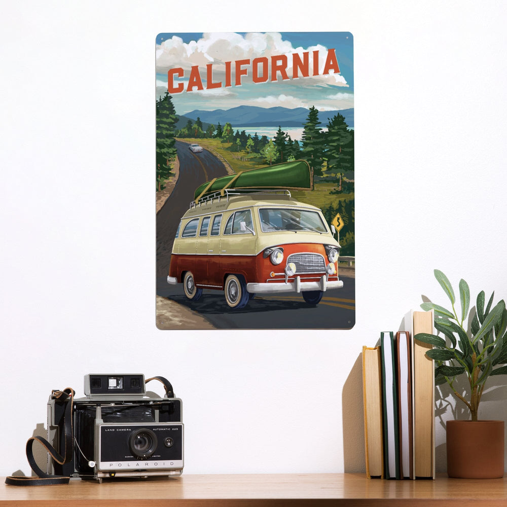 California, Painterly, Camper Van, Off To Roam, Metal Signs Metal Lantern Press 