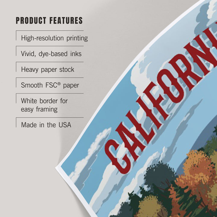 California, Painterly, Retro Camper on Road, Art & Giclee Prints Art Lantern Press 