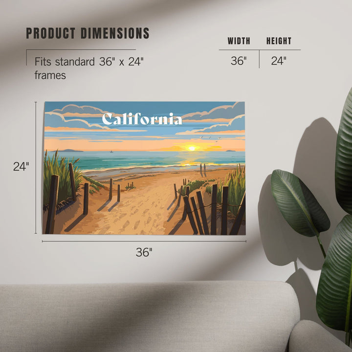 California, Painterly, Sand Soul Sun, Beach Path, Art & Giclee Prints Art Lantern Press 