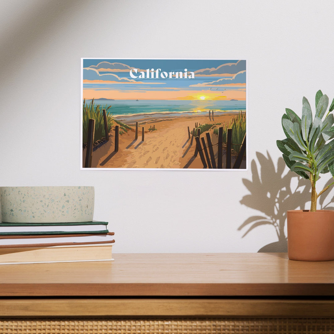 California, Painterly, Sand Soul Sun, Beach Path, Art & Giclee Prints Art Lantern Press 