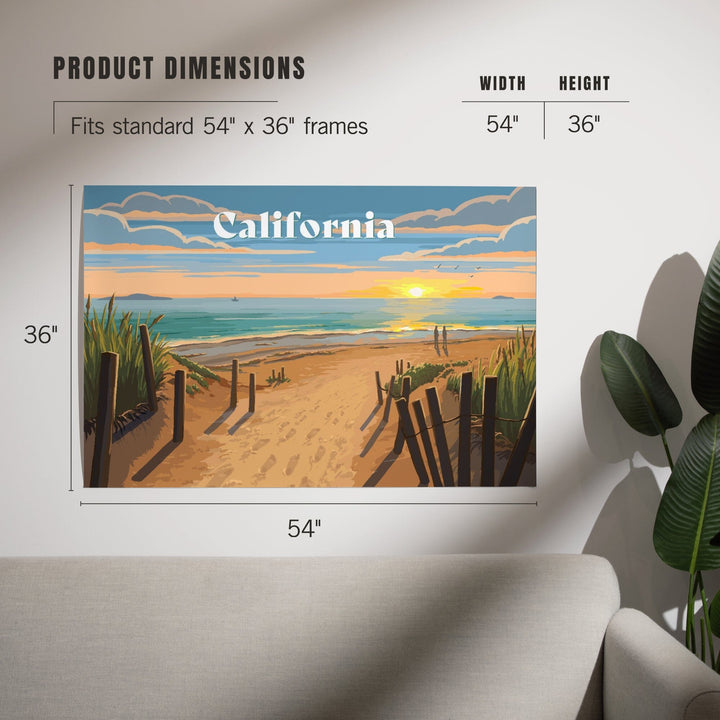 California, Painterly, Sand Soul Sun, Beach Path, Art & Giclee Prints Art Lantern Press 