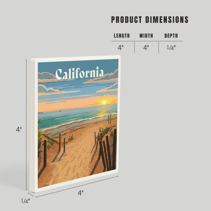 California, Painterly, Sand Soul Sun, Beach Path, Coasters Coasters Lantern Press 