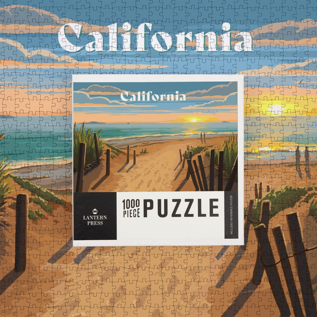 California, Painterly, Sand Soul Sun, Beach Path, Jigsaw Puzzle Puzzle Lantern Press 