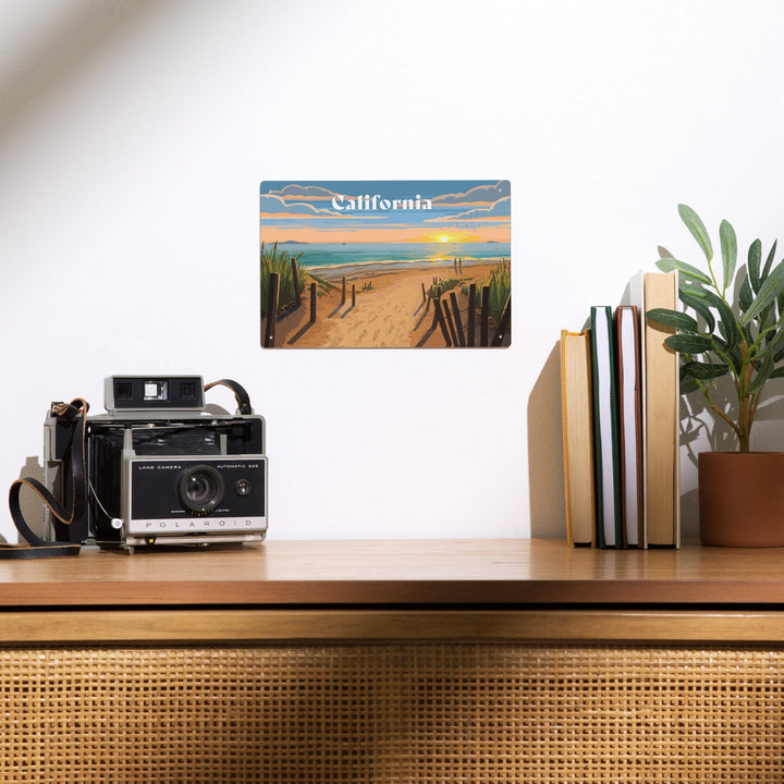 California, Painterly, Sand Soul Sun, Beach Path, Metal Signs Metal Lantern Press 