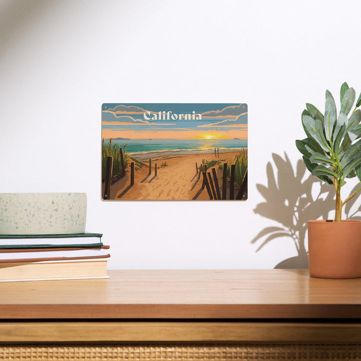 California, Painterly, Sand Soul Sun, Beach Path, Wood Signs and Postcards Wood Lantern Press 