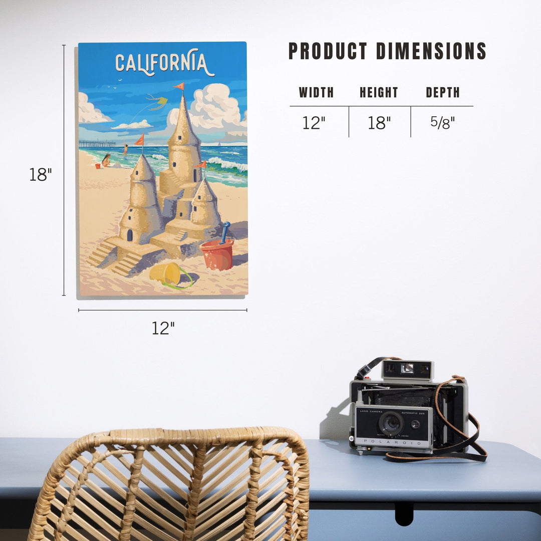 California, Painterly, Soak Up Summer, Sand Castle, Wood Signs and Postcards Wood Lantern Press 