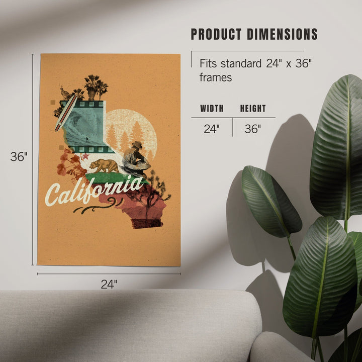 California, Photomontage, State Series, Art & Giclee Prints Art Lantern Press 