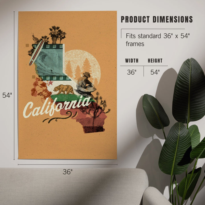 California, Photomontage, State Series, Art & Giclee Prints Art Lantern Press 