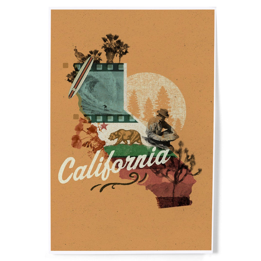 California, Photomontage, State Series, Art & Giclee Prints Art Lantern Press 